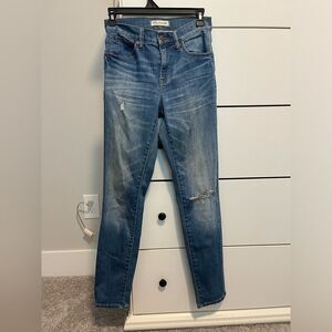 Madewell 9"‎ Distressed High Risen Skinny Skinny Blue Jeans - Size 25